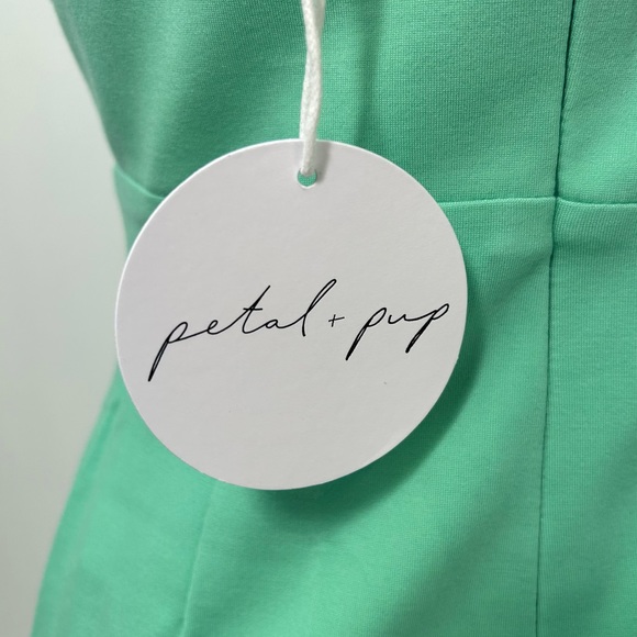 NEW! Petal & Pup Zahra Asymmetrical Neckline Midi Dress in Green - Picture 16 of 17